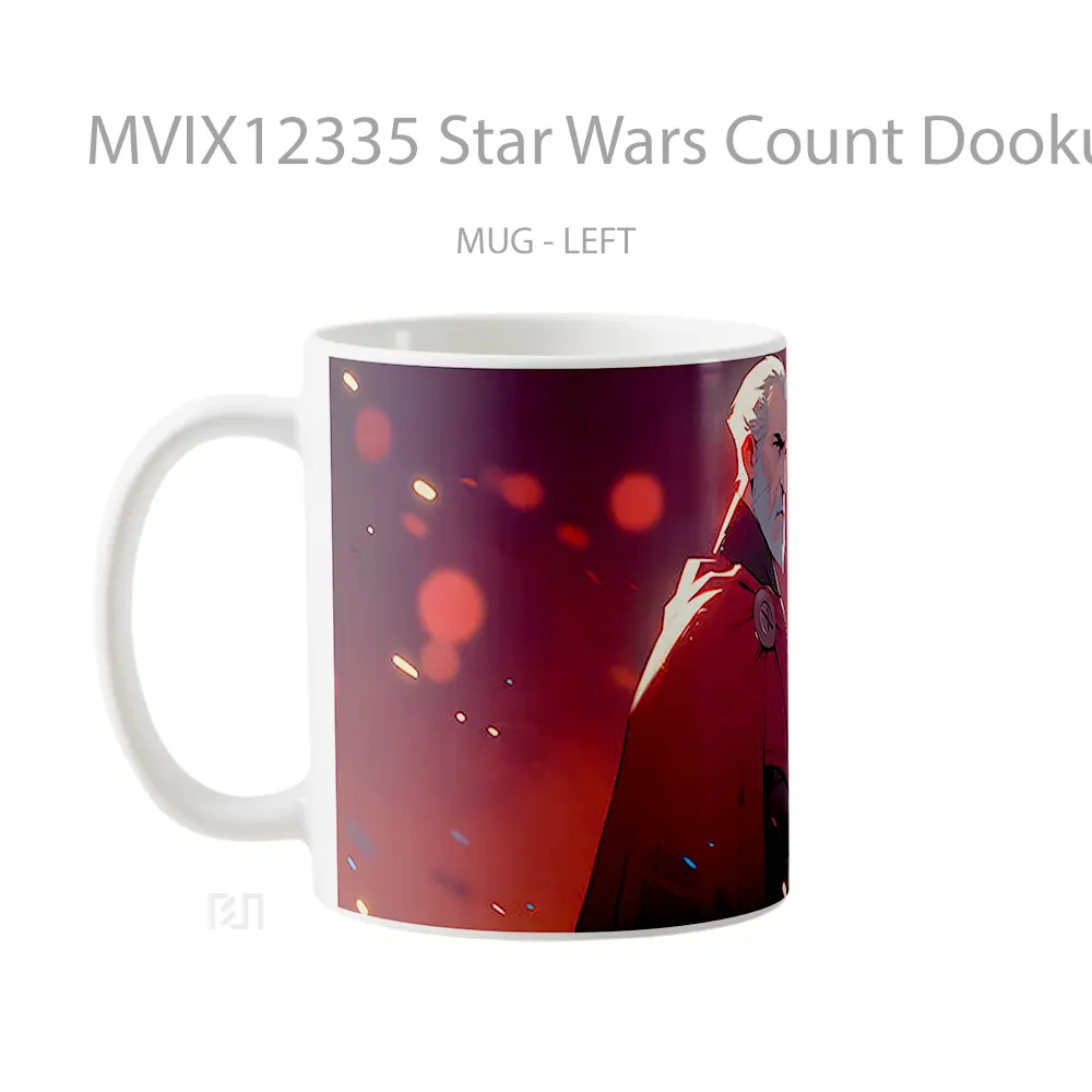 Mug Star Wars Count Dooku Red Mug Aesthetic Koleksi Spesial - All-side / Desain