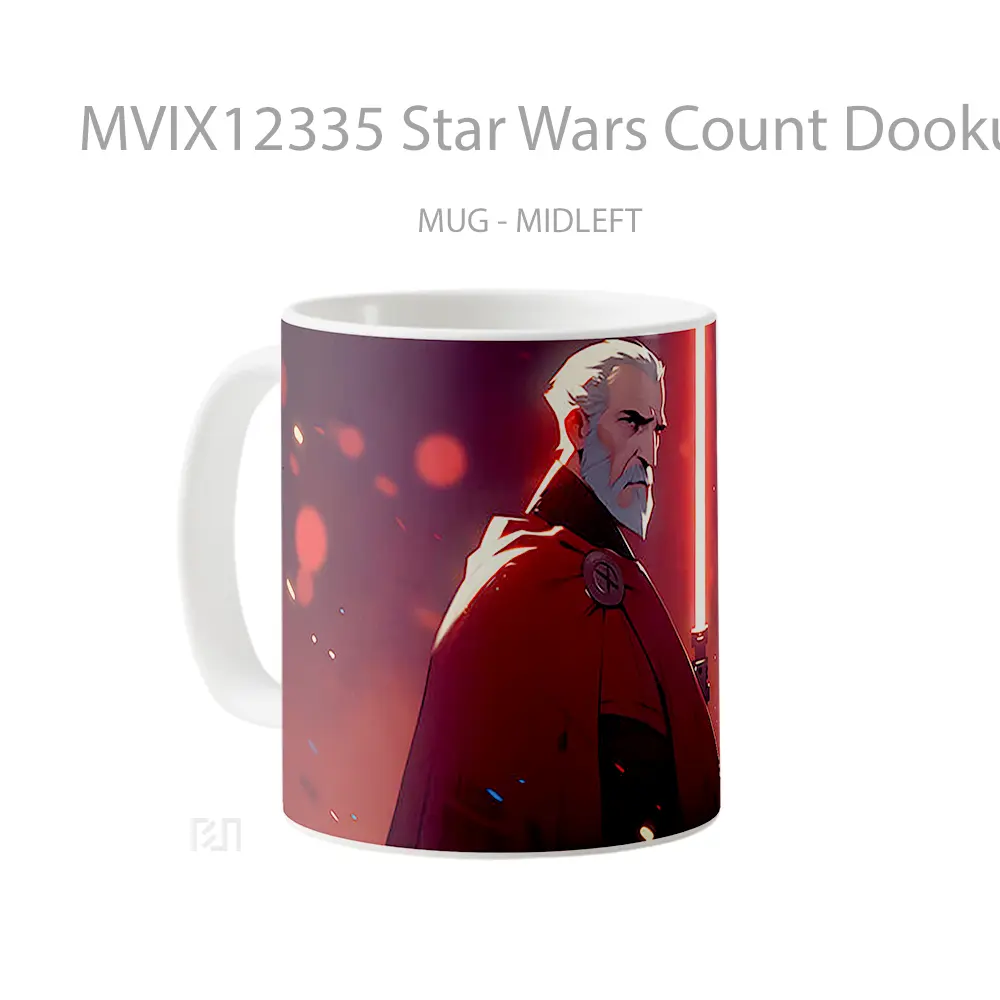 Mug Star Wars Count Dooku Red Mug Aesthetic Koleksi Spesial - All-side / Desain