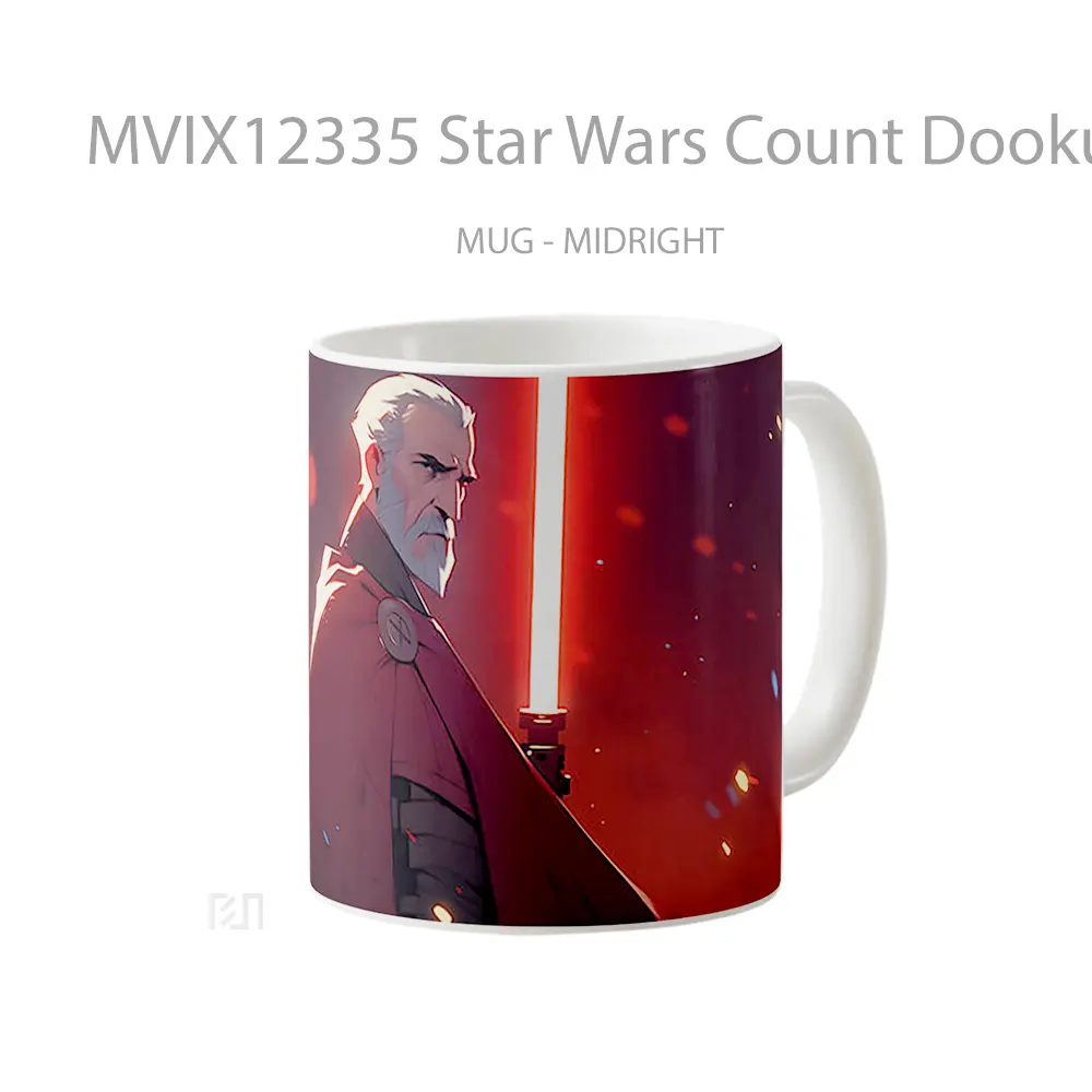 Mug Star Wars Count Dooku Red Mug Aesthetic Koleksi Spesial - All-side / Desain