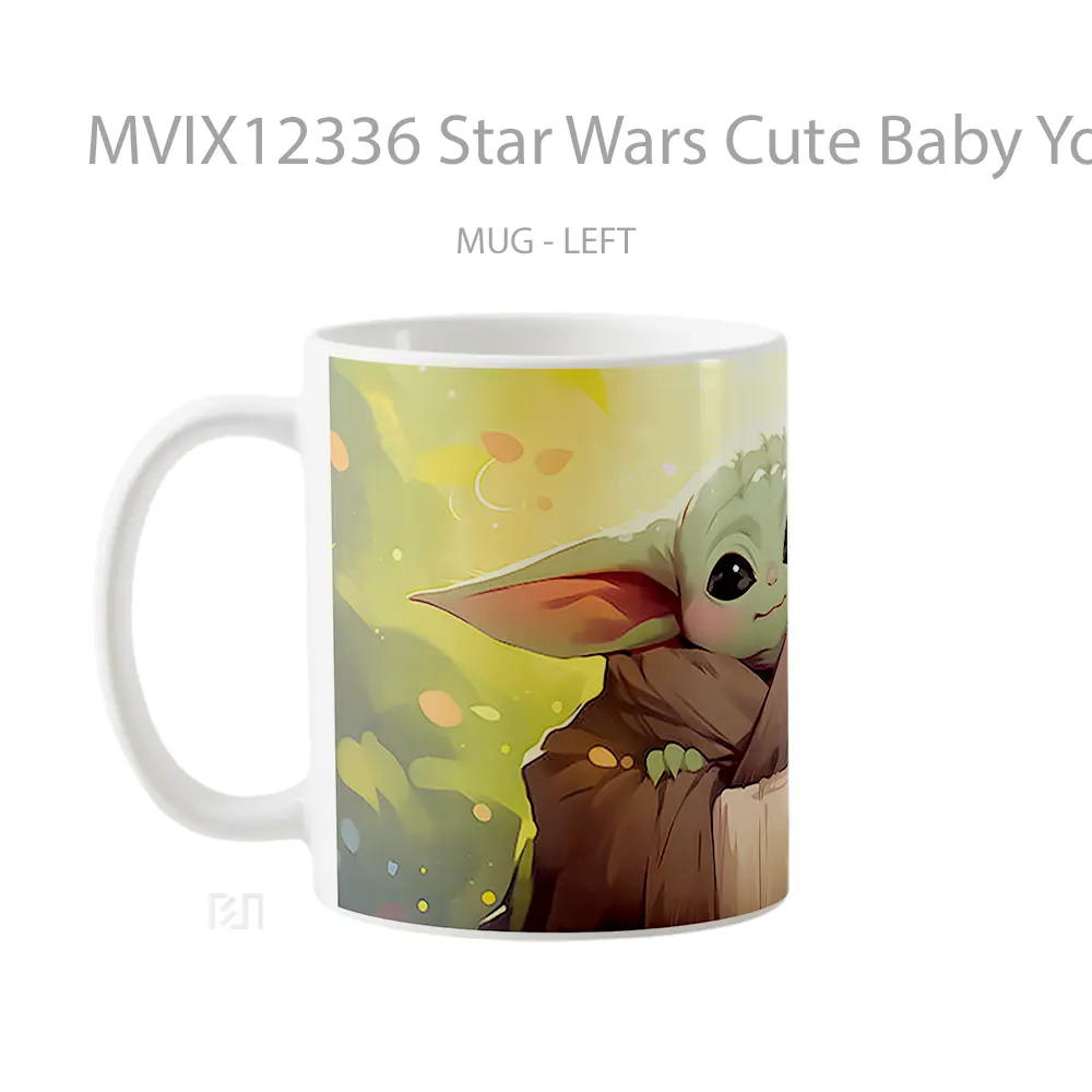 Mug Star Wars Cute Baby Yoda Green Hadiah Lucu dan Menarik - All-side / Desain