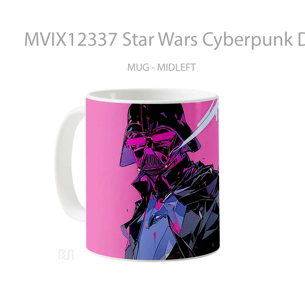 Mug Star Wars Cyberpunk Darth Vader Neon Glow Hadiah Lucu dan Menarik - All-side / Desain