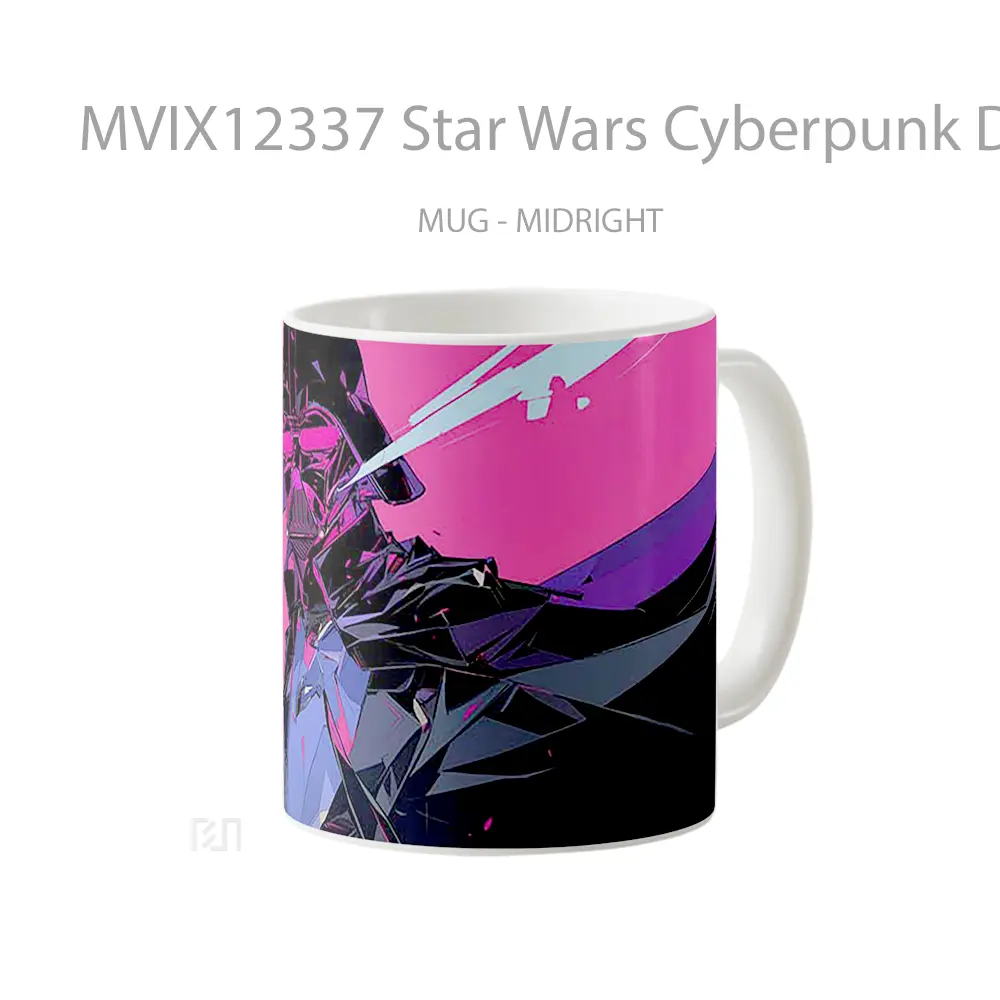 Mug Star Wars Cyberpunk Darth Vader Neon Glow Hadiah Lucu dan Menarik - All-side / Desain