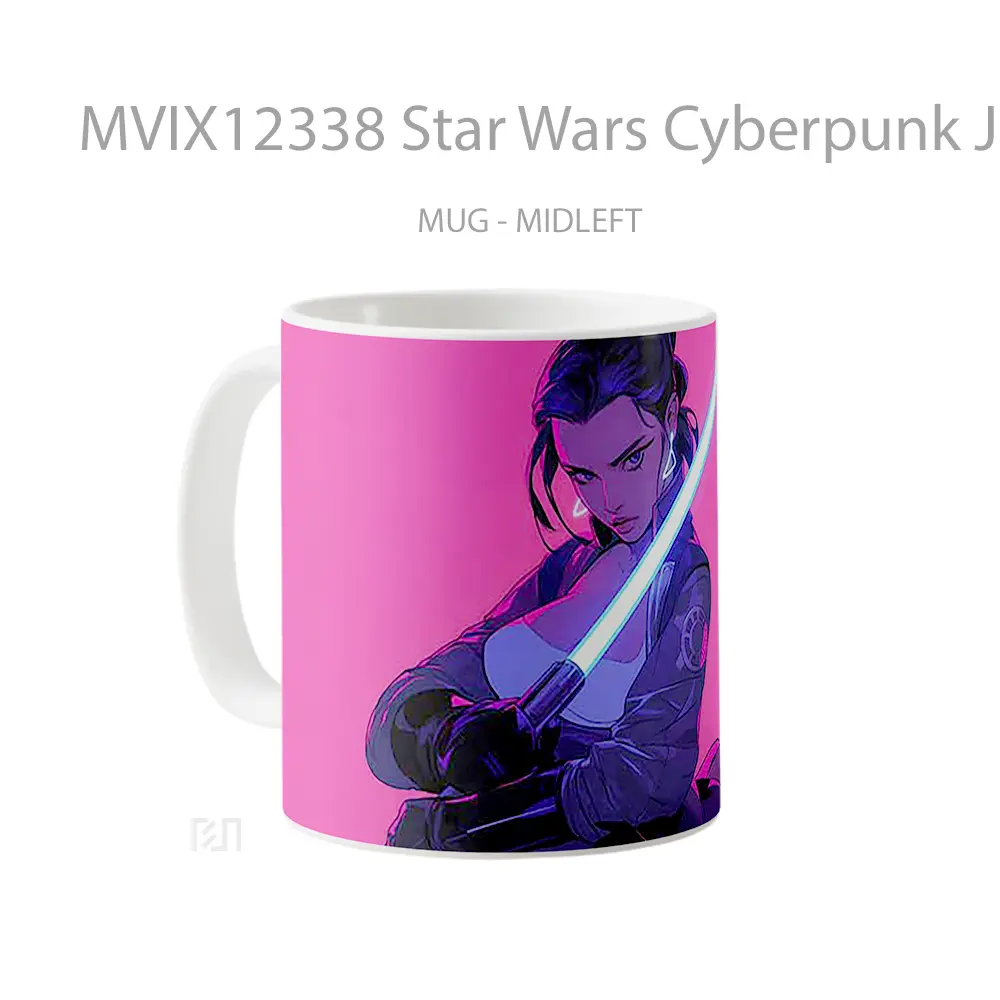 Mug Star Wars Cyberpunk Jedi Knight Mug Aesthetic Koleksi Spesial - All-side / Desain
