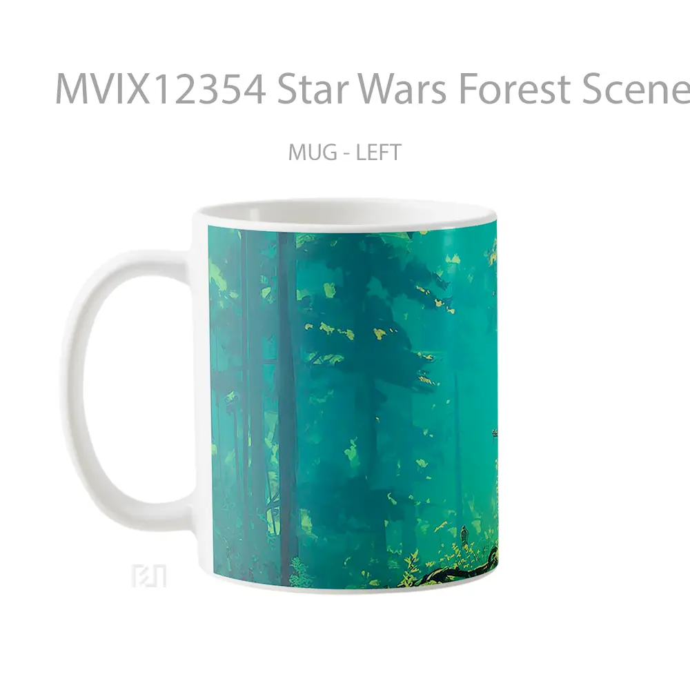 Mug Star Wars Forest Scene Art Style Pc Gelas Keramik Desain Unik - All-side / Desain