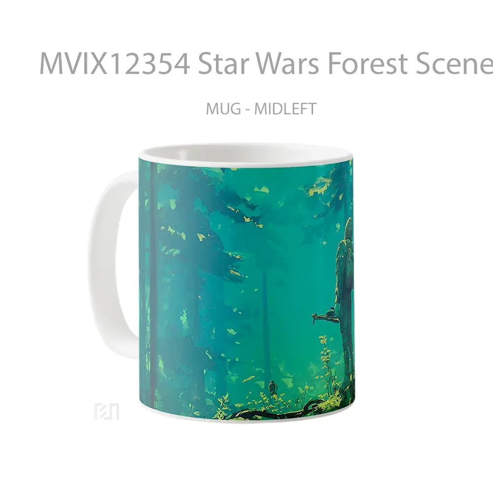 Mug Star Wars Forest Scene Art Style Pc Gelas Keramik Desain Unik - All-side / Desain