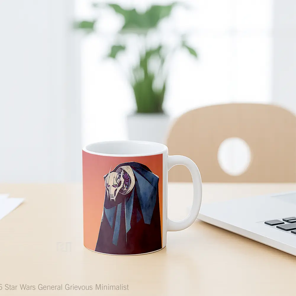 Mug Star Wars General Grievous Minimalist Hadiah Lucu dan Menarik - All-side / Desain
