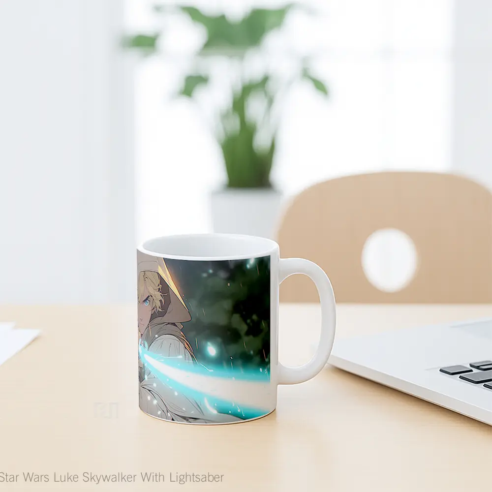 Mug Star Wars Luke Skywalker With Lightsaber Gelas Keramik Desain Unik - All-side / Desain