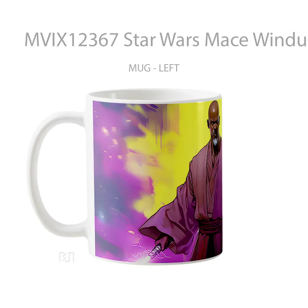 Mug Star Wars Mace Windu Purple Mug Aesthetic Koleksi Spesial - All-side / Desain