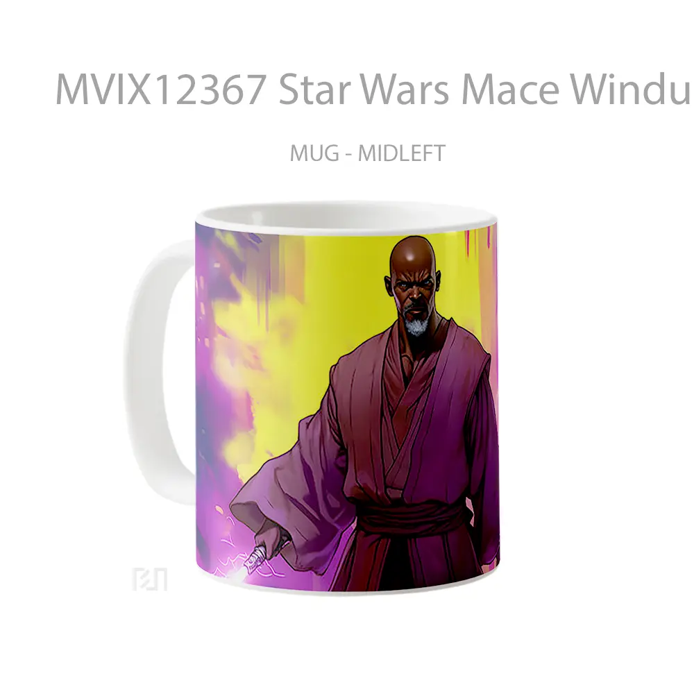 Mug Star Wars Mace Windu Purple Mug Aesthetic Koleksi Spesial - All-side / Desain