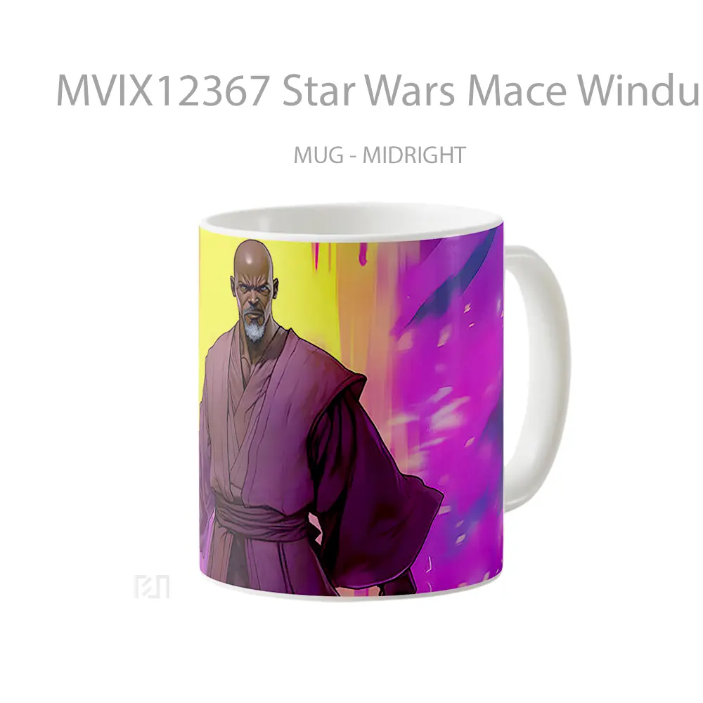 Mug Star Wars Mace Windu Purple Mug Aesthetic Koleksi Spesial - All-side / Desain