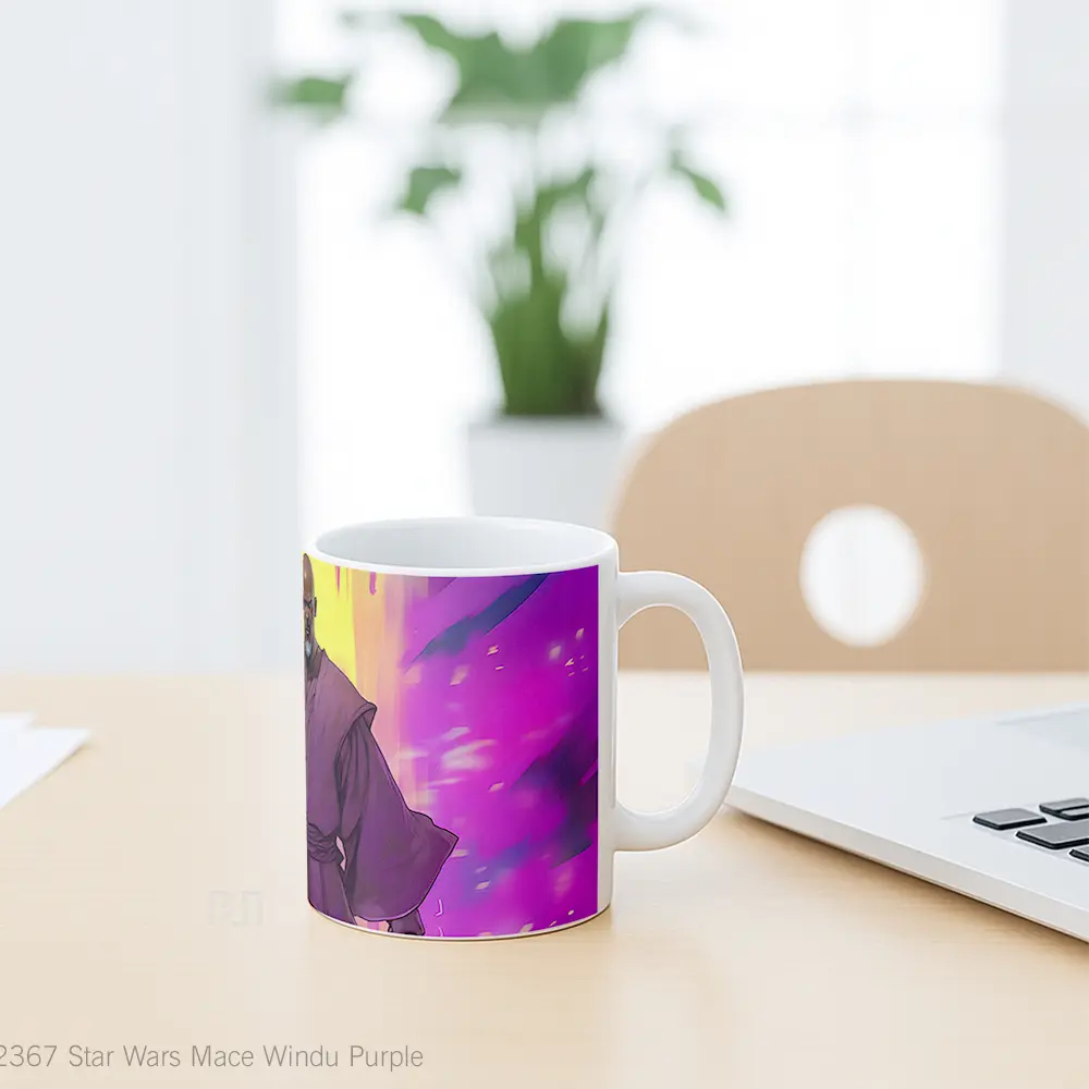 Mug Star Wars Mace Windu Purple Mug Aesthetic Koleksi Spesial - All-side / Desain