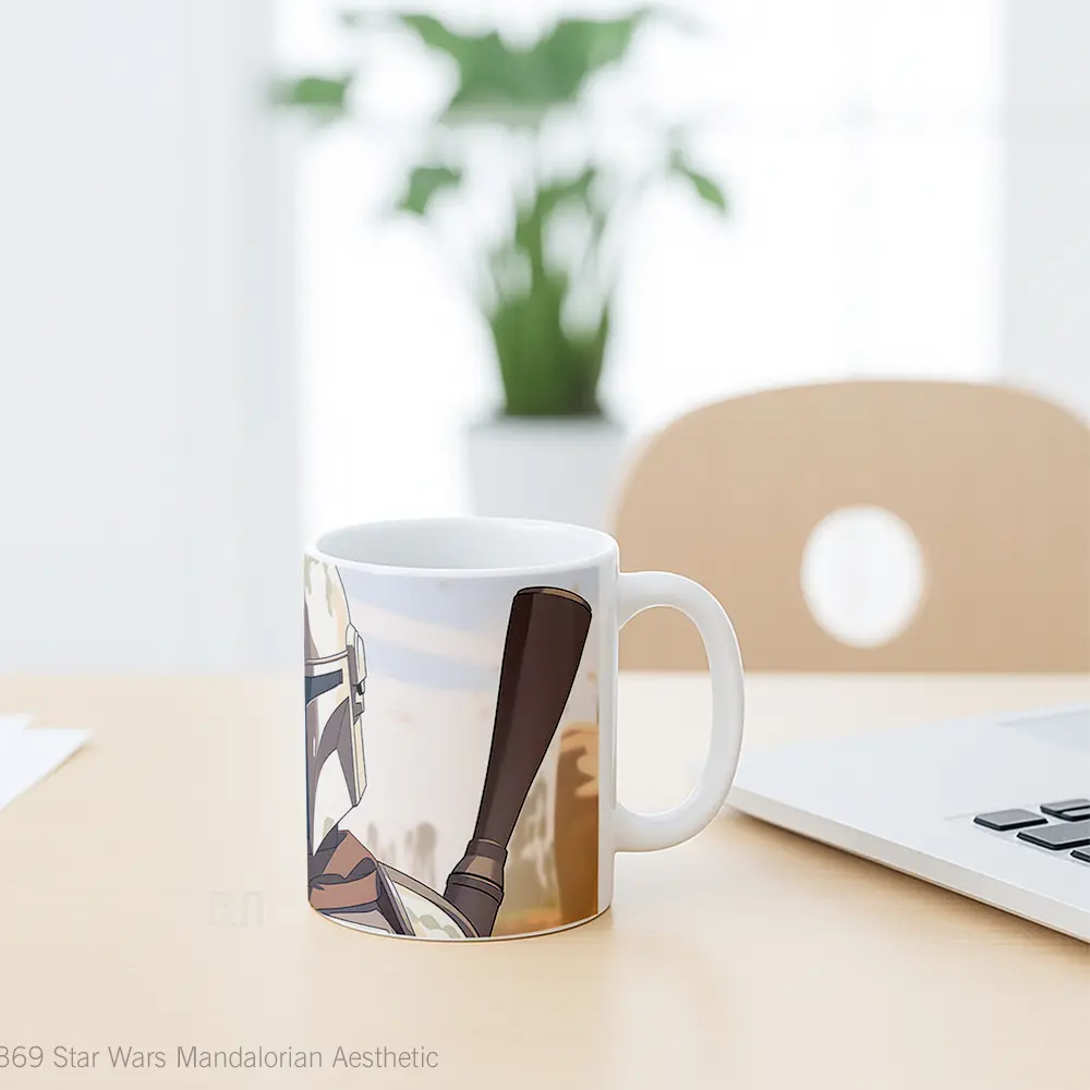 Mug Star Wars Mandalorian Aesthetic Hadiah Lucu dan Menarik - All-side / Desain