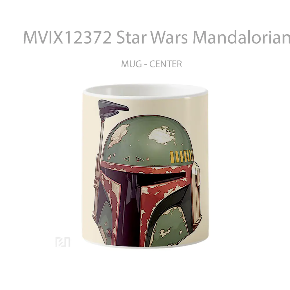 Mug Star Wars Mandalorian Helmet Beige Hadiah Lucu dan Menarik
