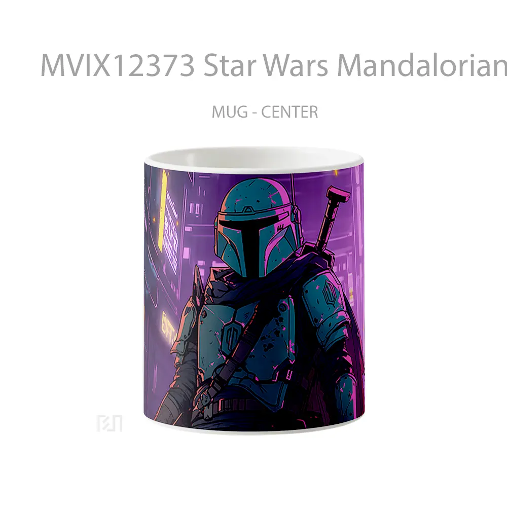Mug Star Wars Mandalorian In Neon City Hadiah Lucu dan Menarik