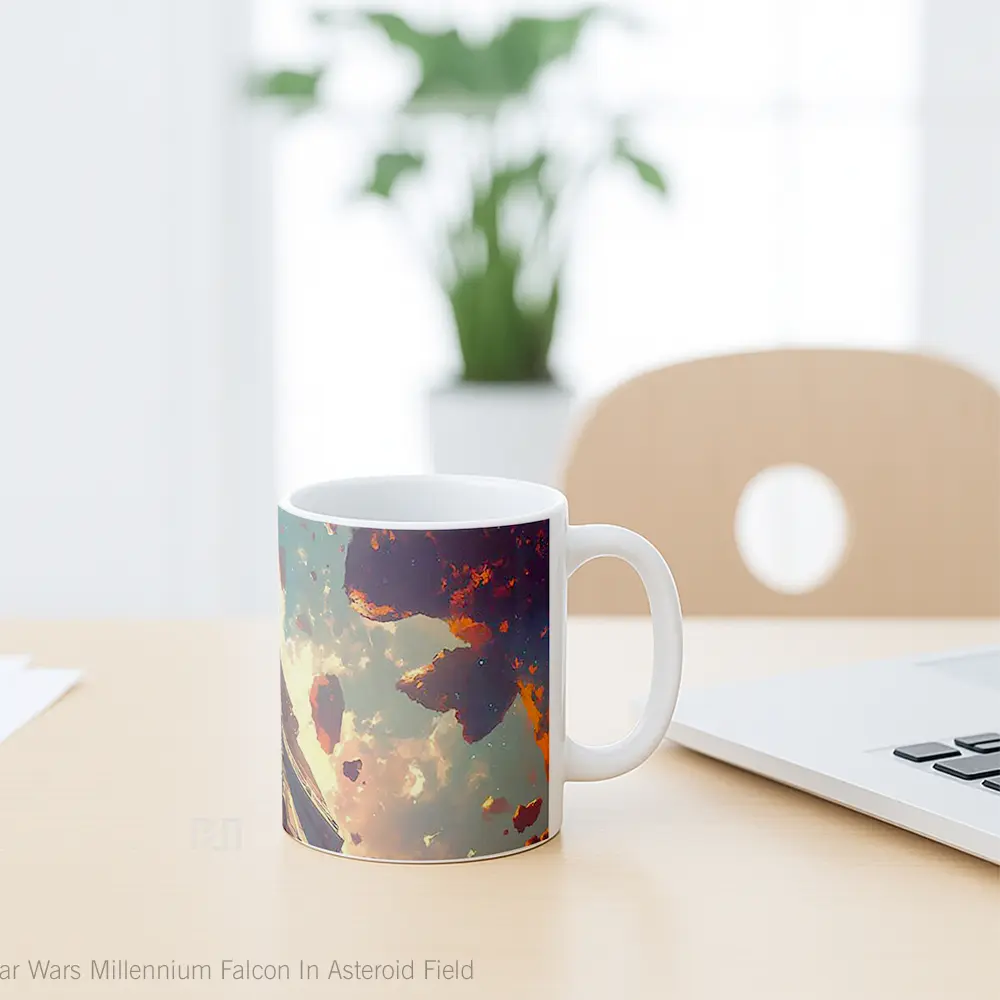 Mug Star Wars Millennium Falcon In Asteroid Field Hadiah Lucu dan Menarik - All-side / Desain
