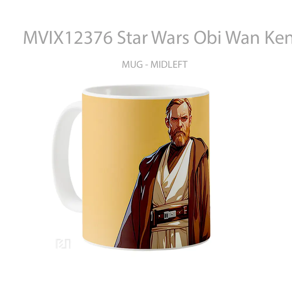 Mug Star Wars Obi Wan Kenobi Yellow Gelas Keramik Desain Unik - All-side / Desain