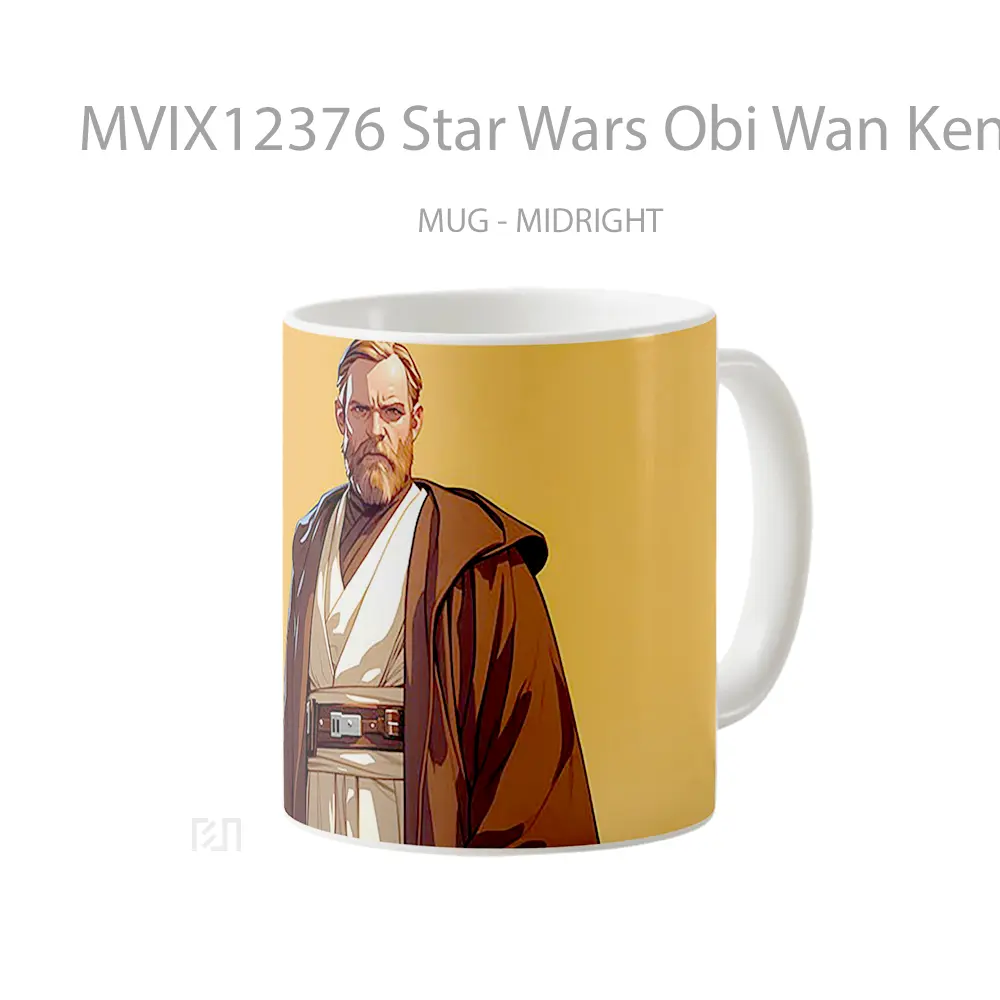 Mug Star Wars Obi Wan Kenobi Yellow Gelas Keramik Desain Unik - All-side / Desain