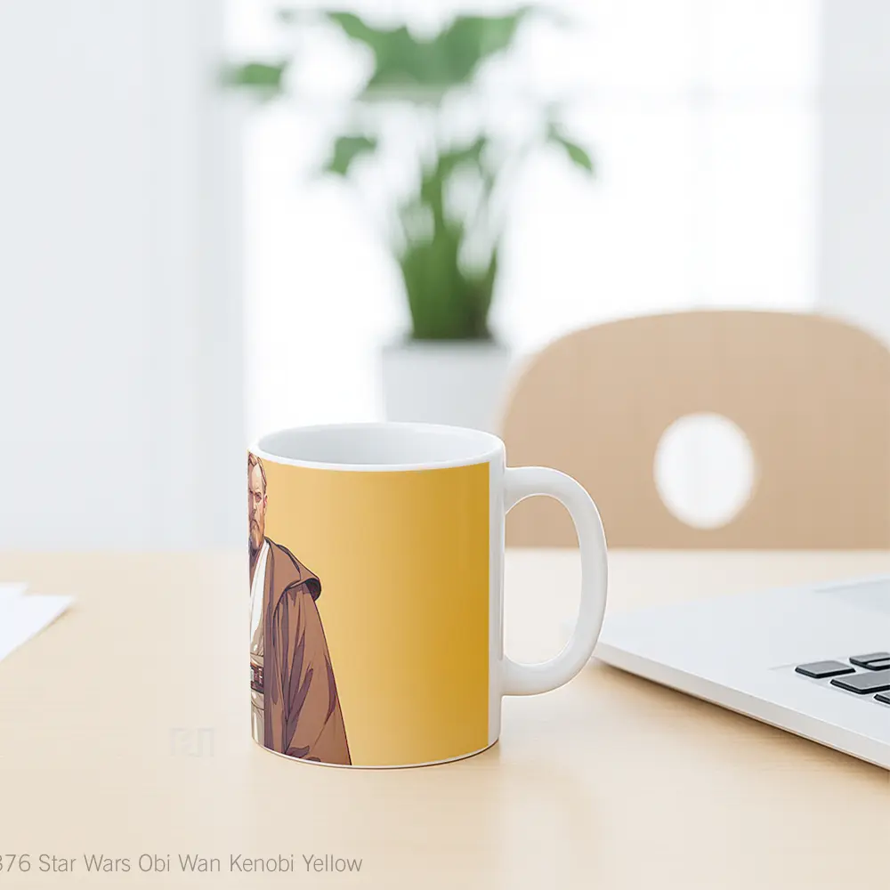 Mug Star Wars Obi Wan Kenobi Yellow Gelas Keramik Desain Unik - All-side / Desain