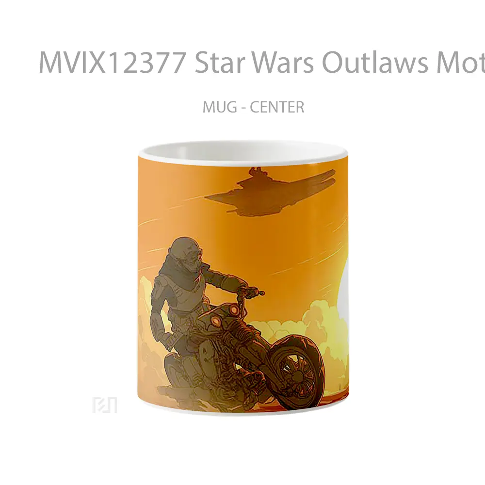 Mug Star Wars Outlaws Motorcycle Gelas Keramik Desain Unik