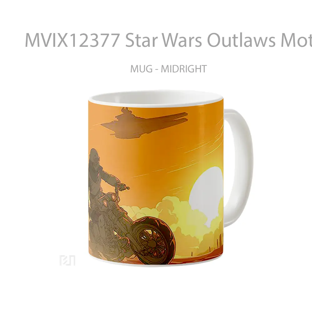 Mug Star Wars Outlaws Motorcycle Gelas Keramik Desain Unik - All-side / Desain