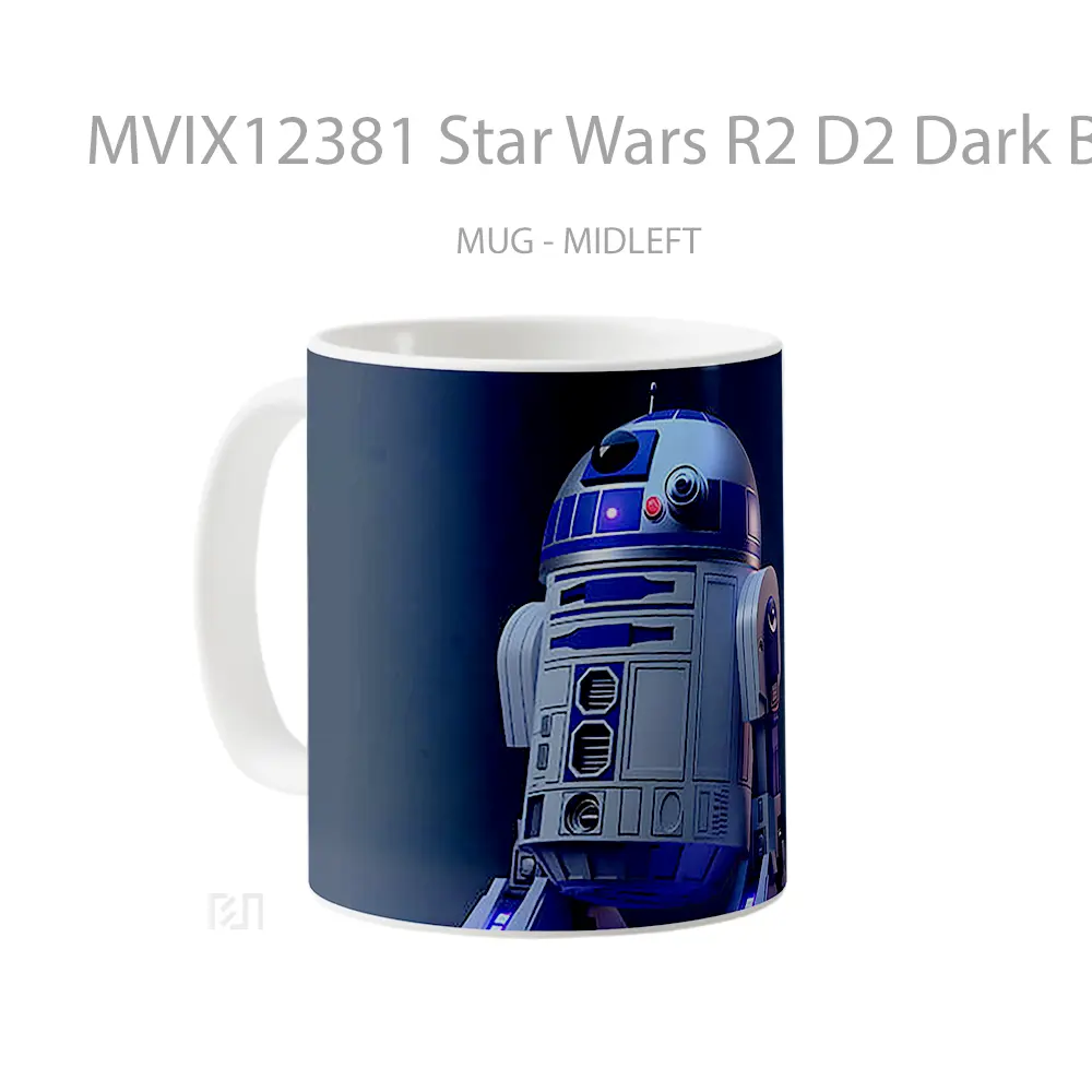 Mug Star Wars R2 D2 Dark Blue Gelas Keramik Desain Unik - All-side / Desain