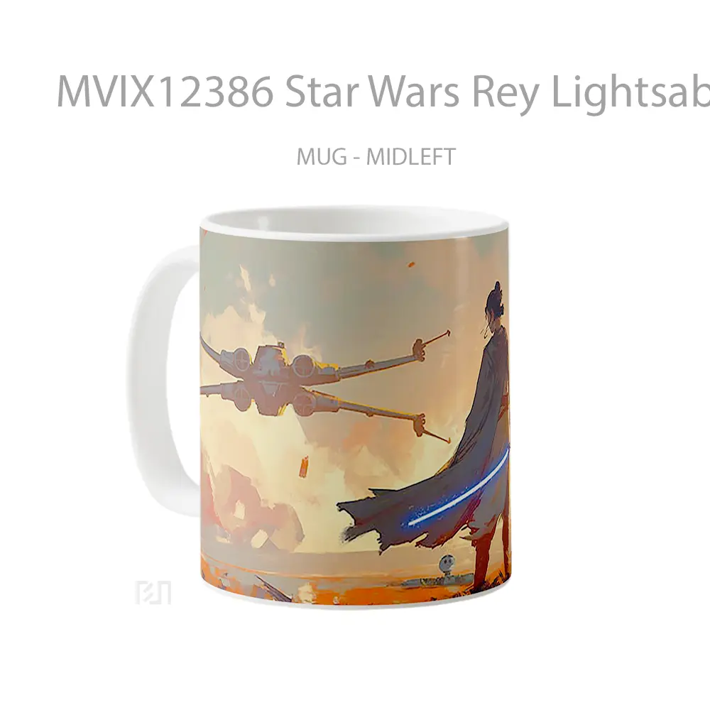 Mug Star Wars Rey Lightsaber Art Gelas Keramik Desain Unik - All-side / Desain