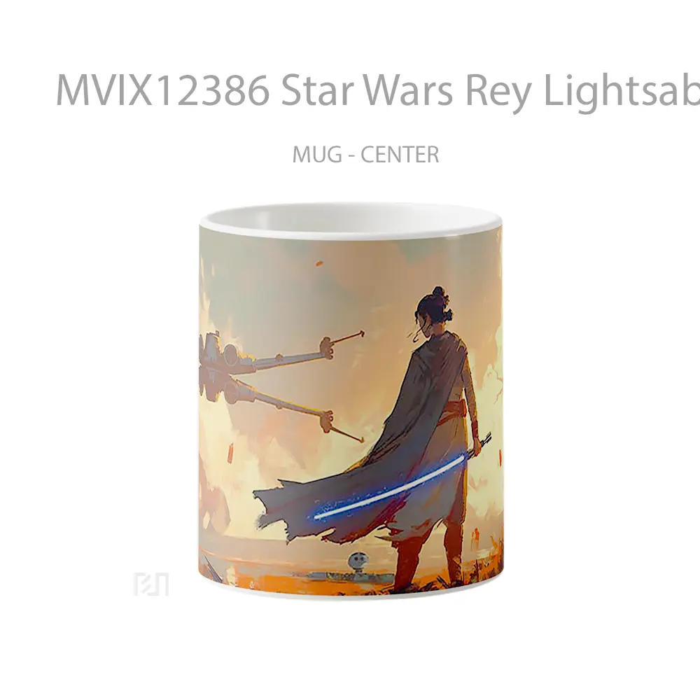 Mug Star Wars Rey Lightsaber Art Gelas Keramik Desain Unik