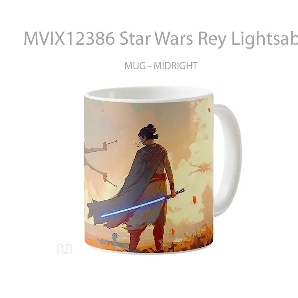 Mug Star Wars Rey Lightsaber Art Gelas Keramik Desain Unik - All-side / Desain