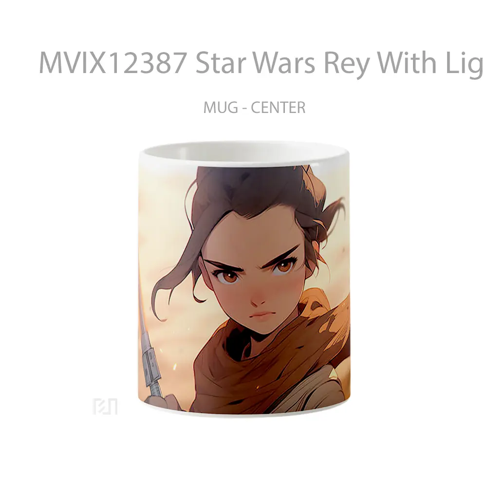 Mug Star Wars Rey With Lightsaber Cartoon Gelas Keramik Desain Unik