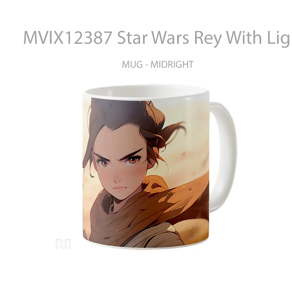 Mug Star Wars Rey With Lightsaber Cartoon Gelas Keramik Desain Unik - All-side / Desain