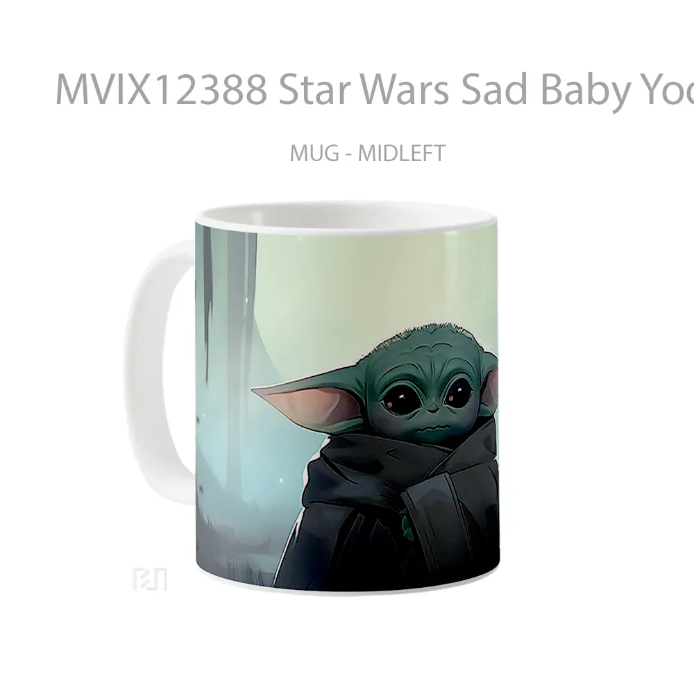 Mug Star Wars Sad Baby Yoda Koleksi Mug Limited Edition - All-side / Desain