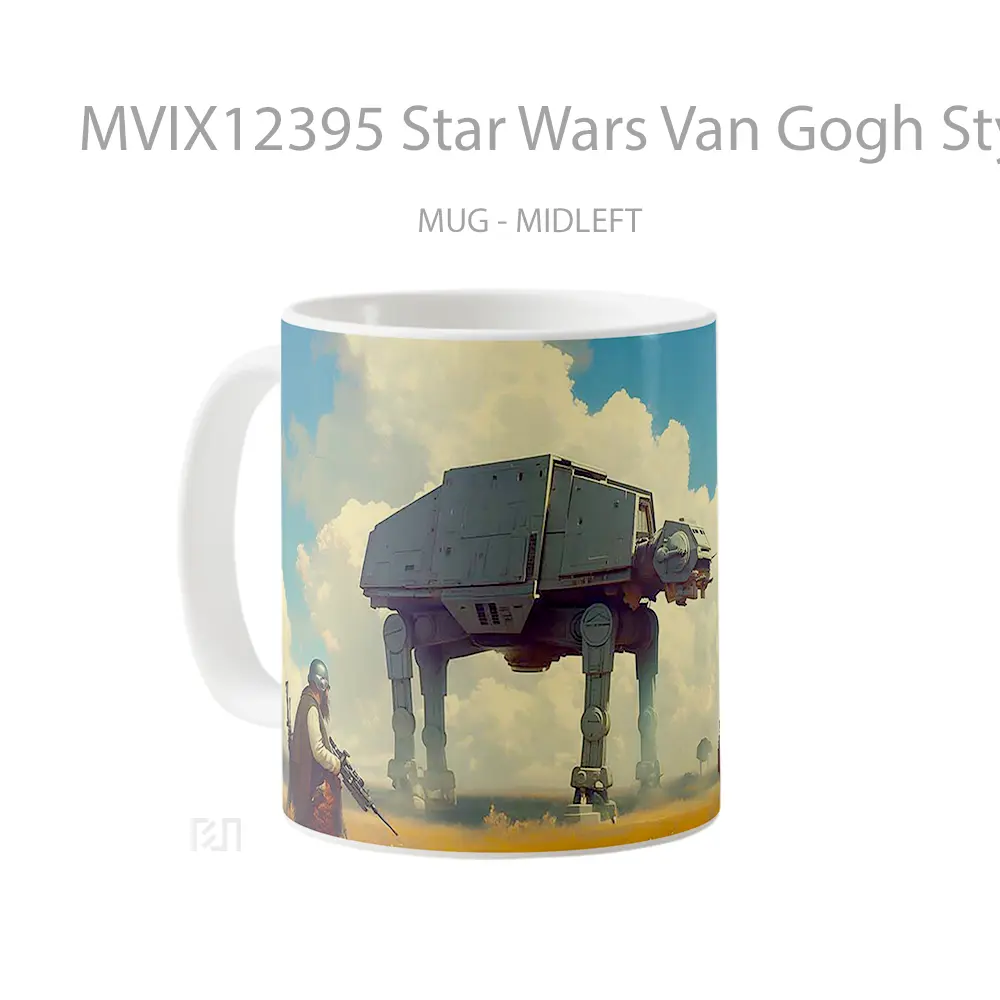 Mug Star Wars Van Gogh Style Gelas Keramik Desain Unik - All-side / Desain