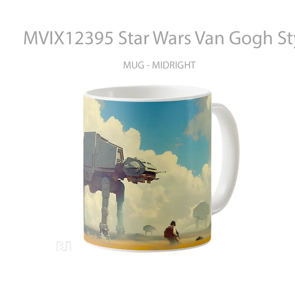 Mug Star Wars Van Gogh Style Gelas Keramik Desain Unik - All-side / Desain