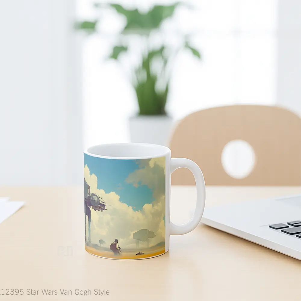Mug Star Wars Van Gogh Style Gelas Keramik Desain Unik - All-side / Desain