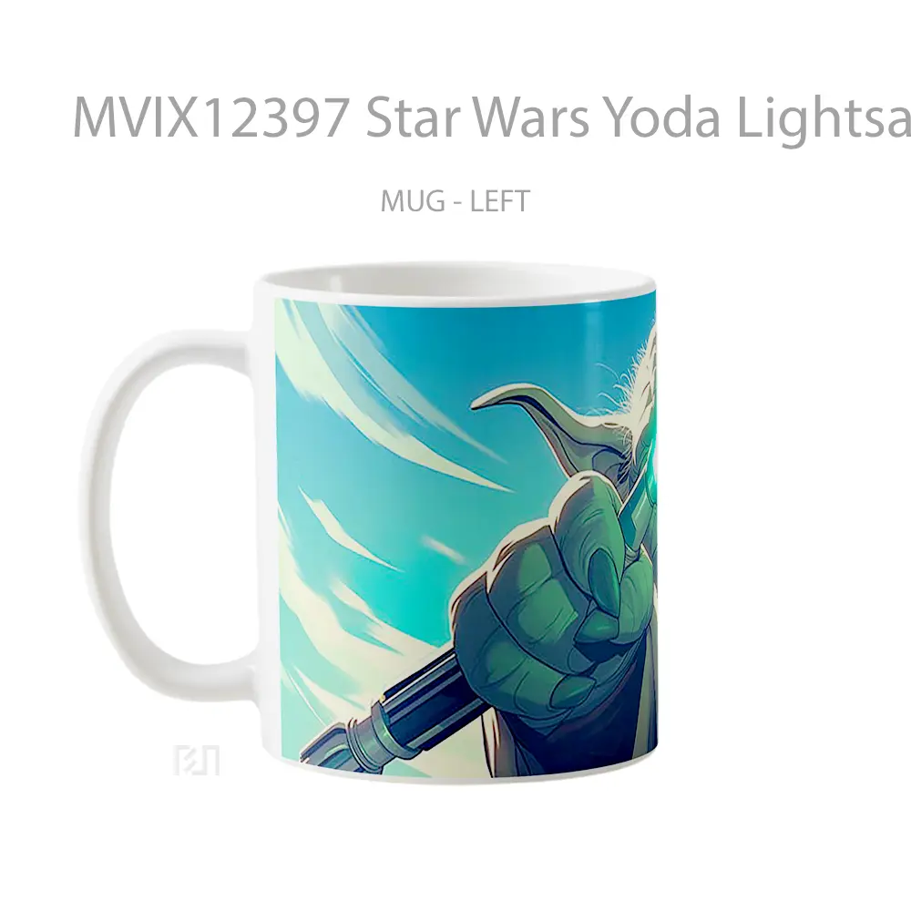 Mug Star Wars Yoda Lightsaber Mug Aesthetic Koleksi Spesial - All-side / Desain