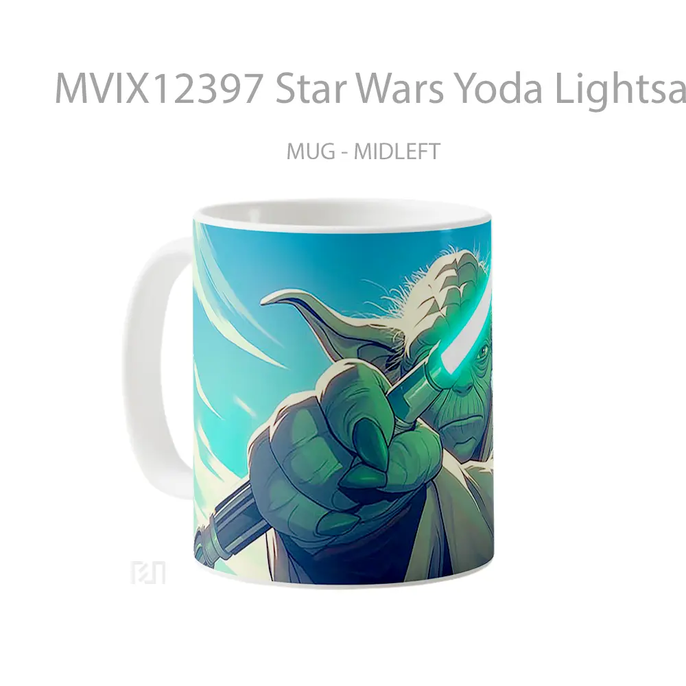 Mug Star Wars Yoda Lightsaber Mug Aesthetic Koleksi Spesial - All-side / Desain