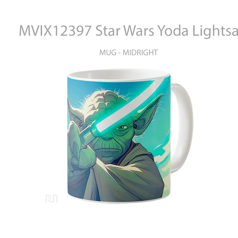 Mug Star Wars Yoda Lightsaber Mug Aesthetic Koleksi Spesial - All-side / Desain