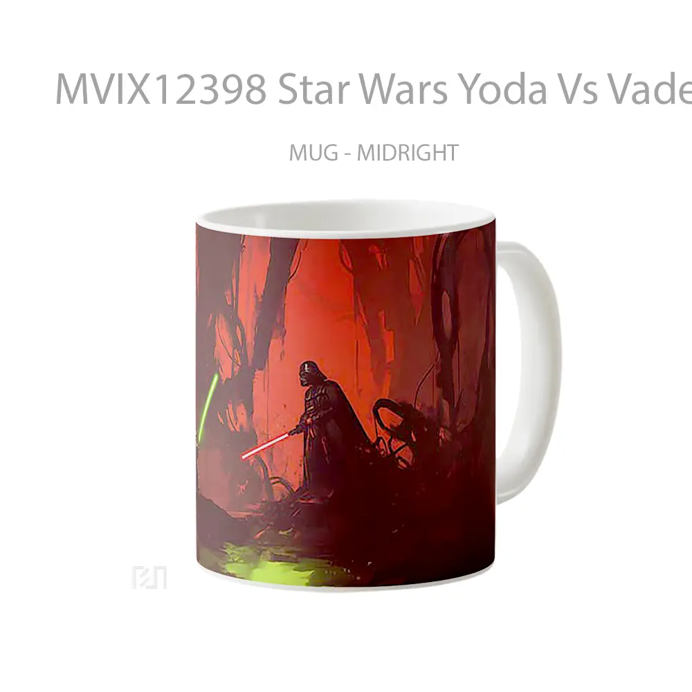 Mug Star Wars Yoda Vs Vader Duel Mug Aesthetic Koleksi Spesial - All-side / Desain