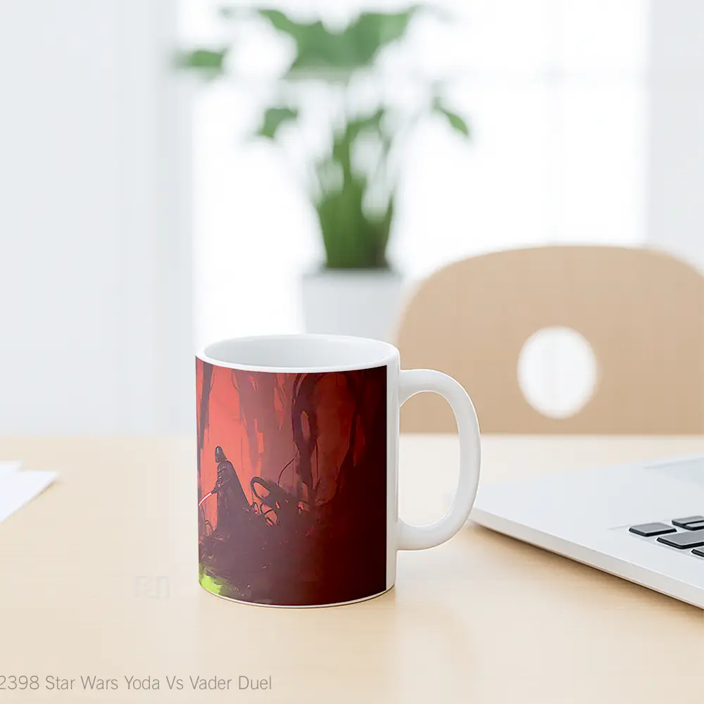 Mug Star Wars Yoda Vs Vader Duel Mug Aesthetic Koleksi Spesial - All-side / Desain