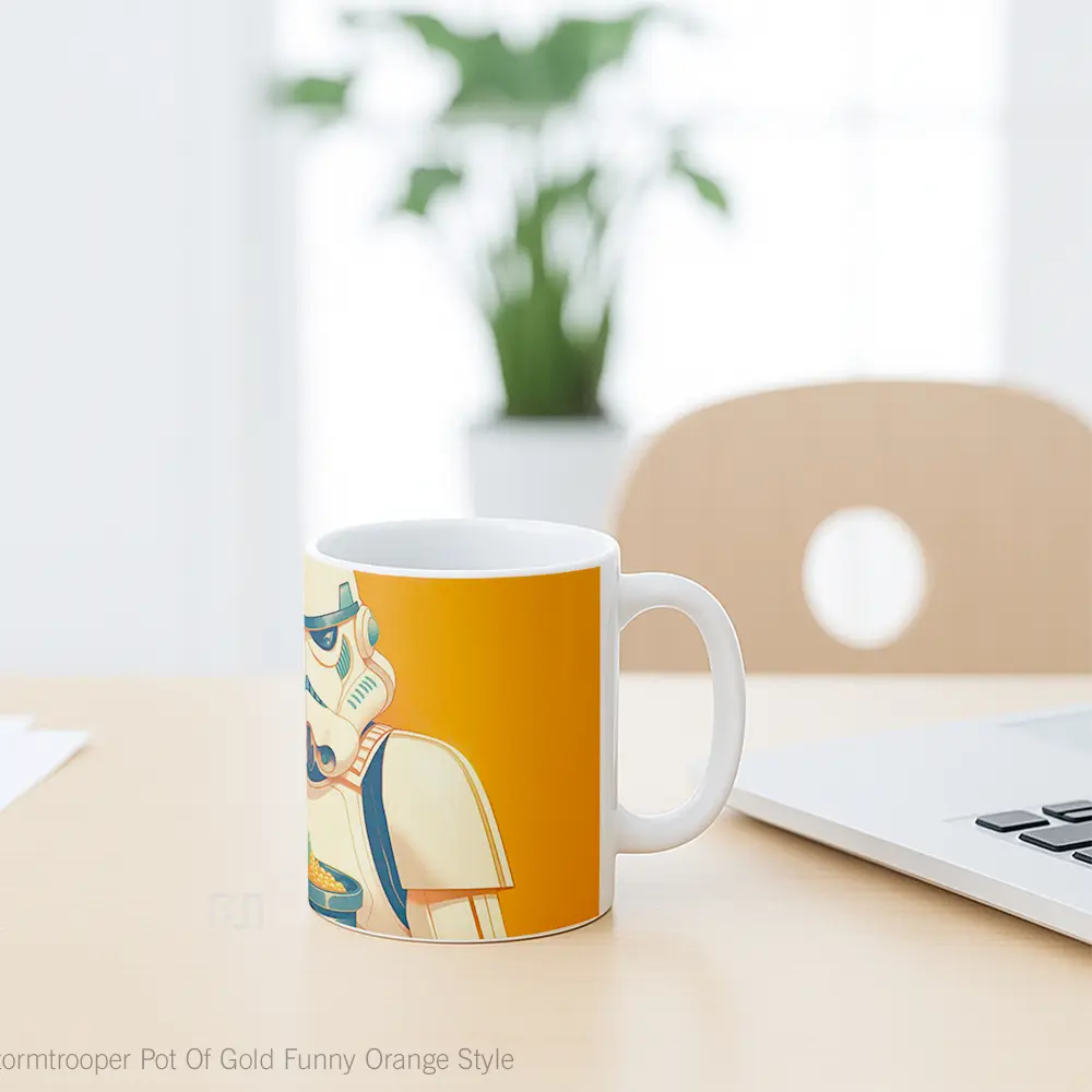 Mug Stormtrooper Pot Of Gold Funny Orange Style Gelas Keramik Desain Unik - All-side / Desain