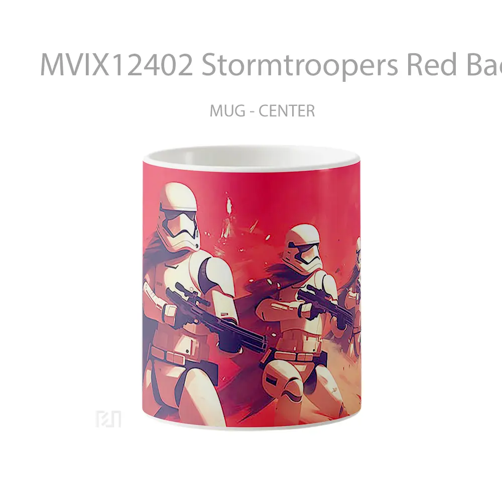 Mug Stormtroopers Red Background Gelas Keramik Desain Unik