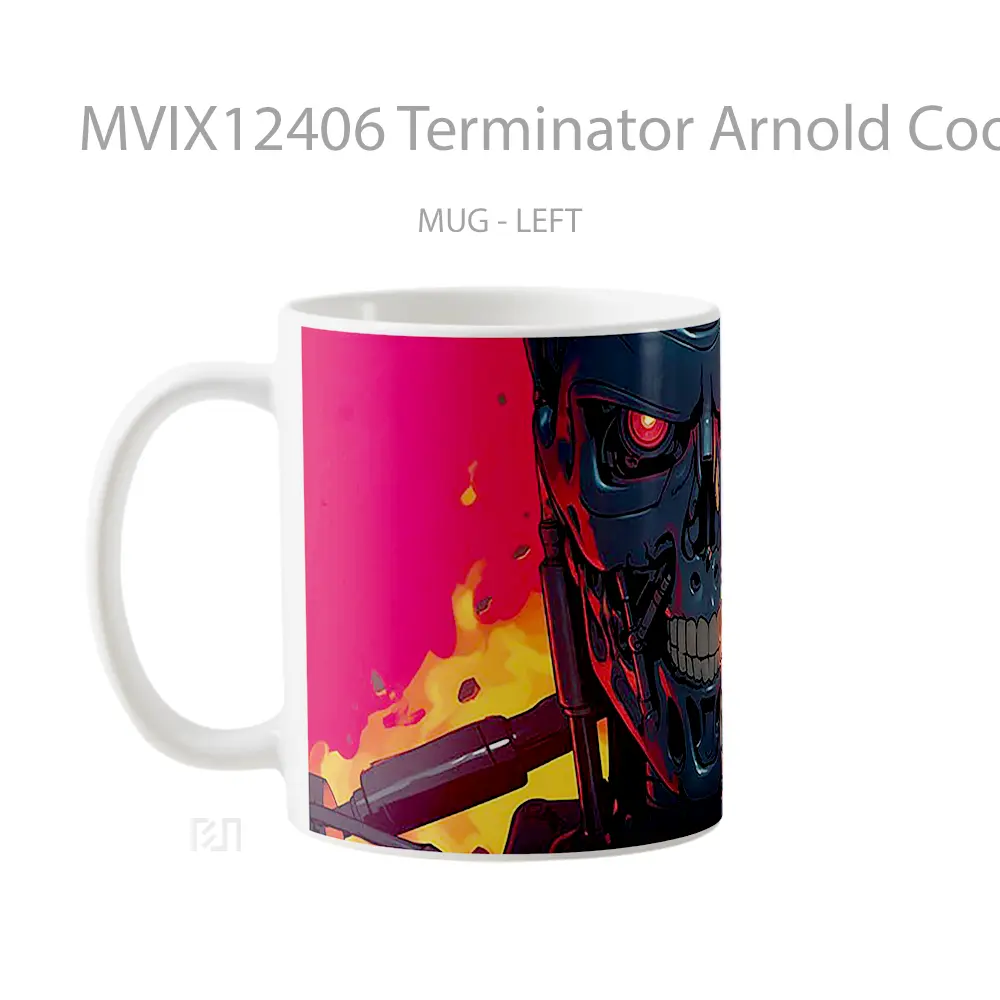 Mug Terminator Arnold Cool Fire Hadiah Lucu dan Menarik - All-side / Desain