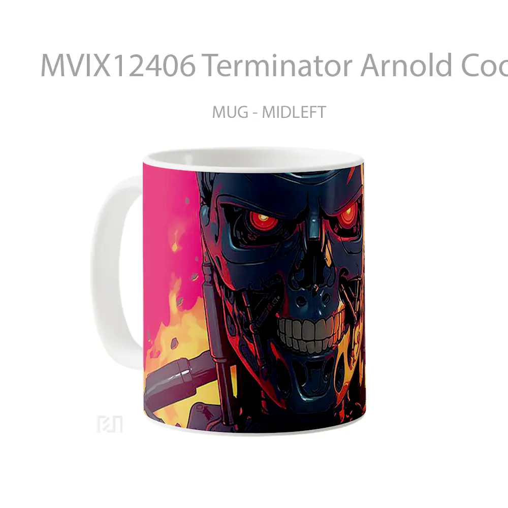 Mug Terminator Arnold Cool Fire Hadiah Lucu dan Menarik - All-side / Desain