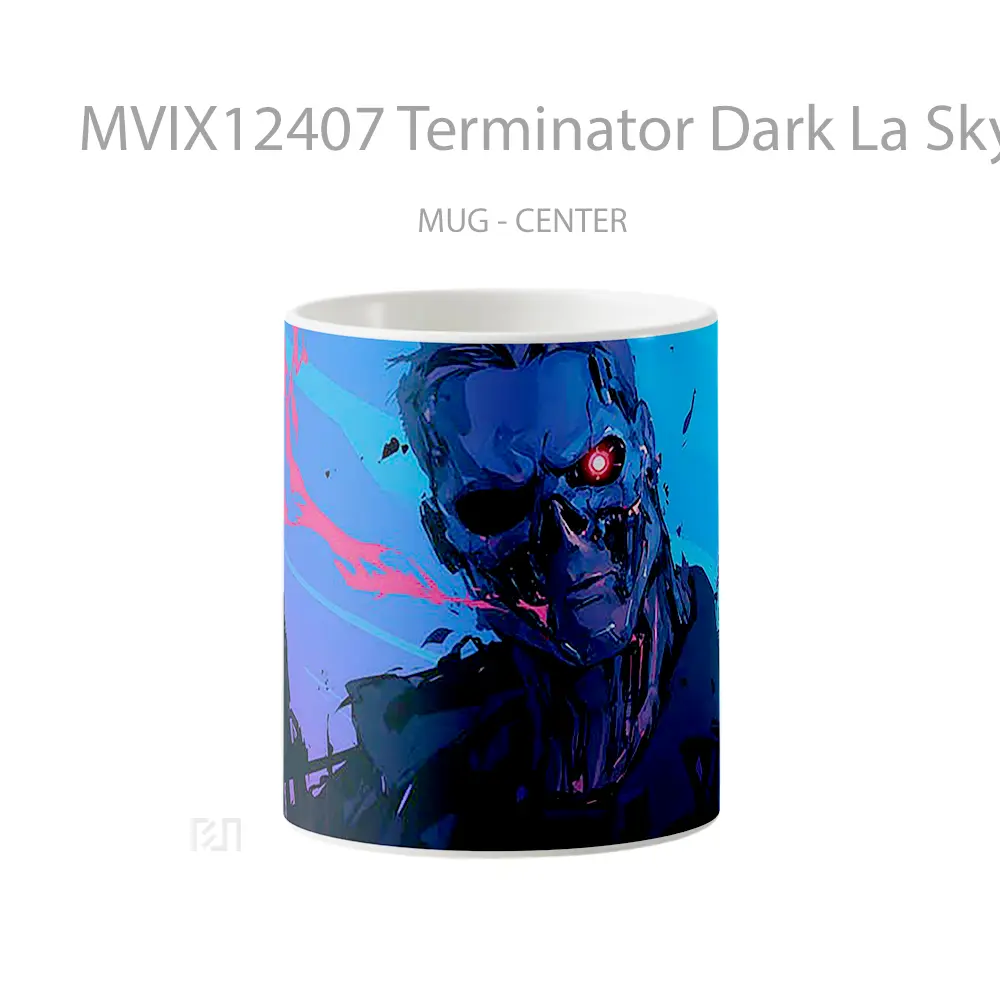 Mug Terminator Dark La Skyline Gelas Keramik Desain Unik