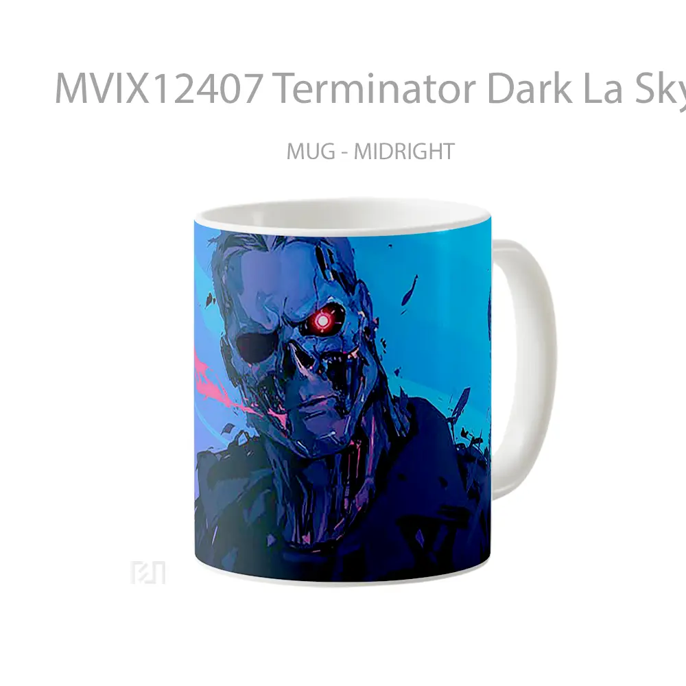 Mug Terminator Dark La Skyline Gelas Keramik Desain Unik - All-side / Desain