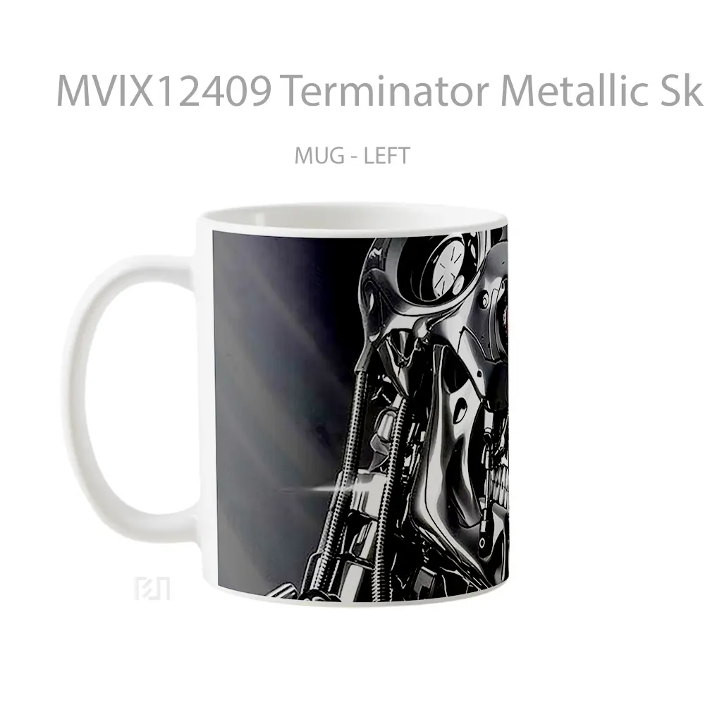 Mug Terminator Metallic Skull Pc Mug Aesthetic Koleksi Spesial - All-side / Desain