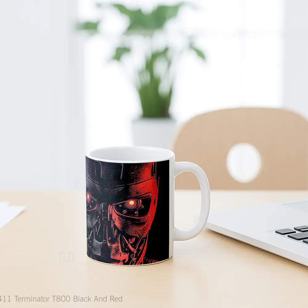 Mug Terminator T800 Black And Red Koleksi Mug Limited Edition - All-side / Desain
