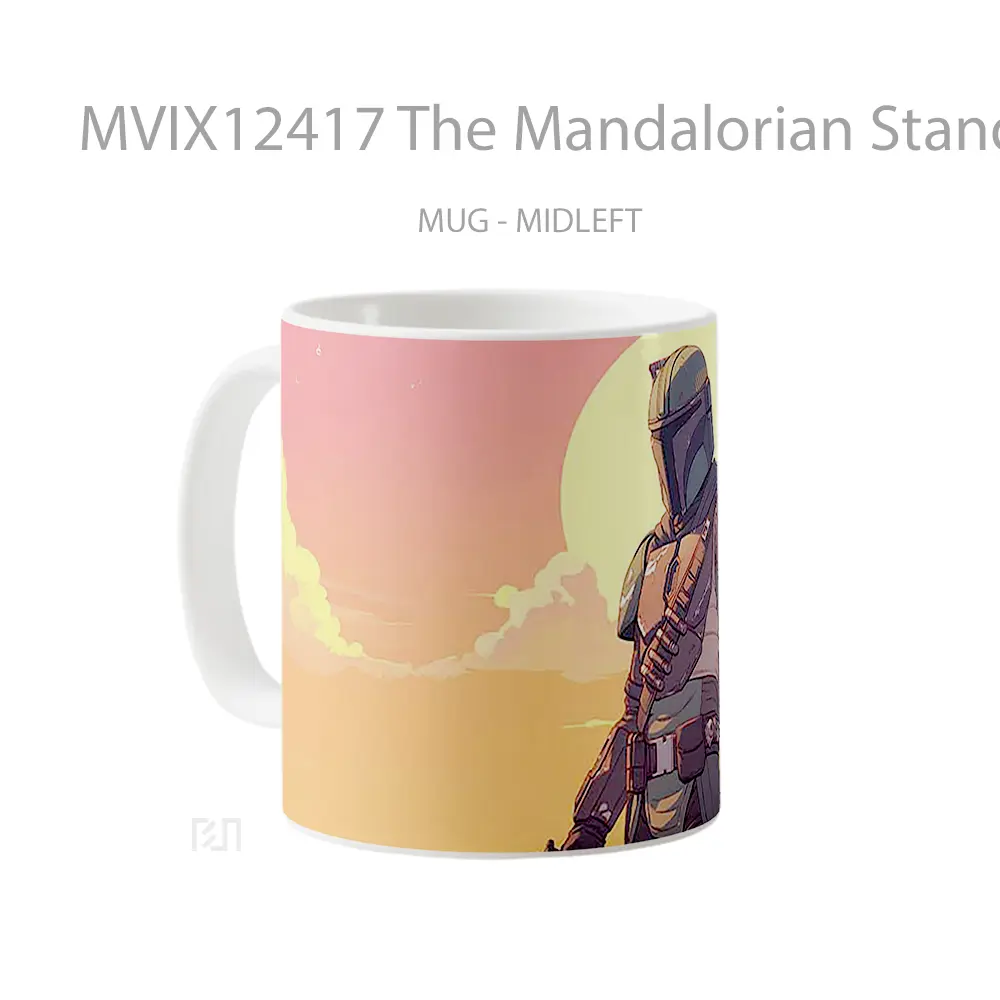 Mug The Mandalorian Standing In The Sunset Hadiah Lucu dan Menarik - All-side / Desain