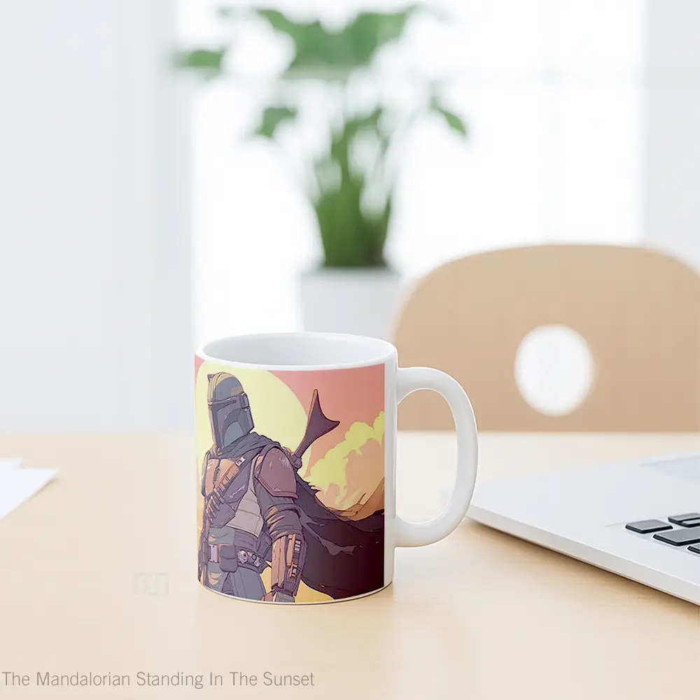 Mug The Mandalorian Standing In The Sunset Hadiah Lucu dan Menarik - All-side / Desain