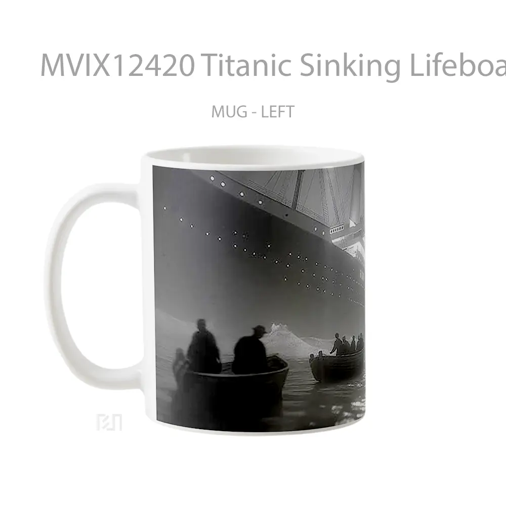 Mug Titanic Sinking Lifeboats Cinematic Hadiah Lucu dan Menarik - All-side / Desain